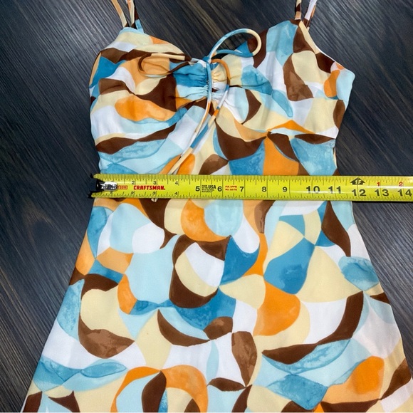 NWT Y2K Style Abercrombie and Fitch Mini Tank Dress Size XXSP Abstract Color - Picture 4 of 7